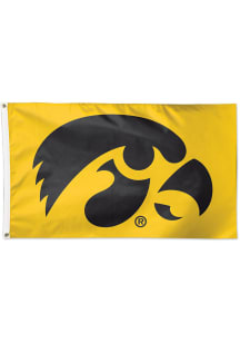 Iowa Hawkeyes 3x5 Yellow Silk Screen Grommet Flag - Yellow
