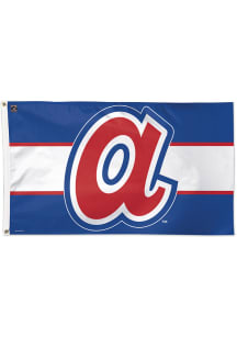 Atlanta Braves 3x5 Striped Silk Screen Grommet Flag - Red