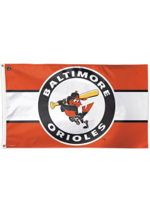 Baltimore Orioles 3x5 Striped Silk Screen Grommet Flag - Black