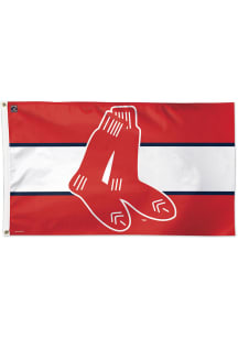 Boston Red Sox 3x5 Striped Silk Screen Grommet Flag - Red