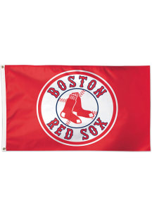 Boston Red Sox 3x5 Circle Silk Screen Grommet Flag - Red