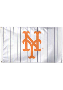New York Mets 3x5 Striped Silk Screen Grommet Flag - Blue