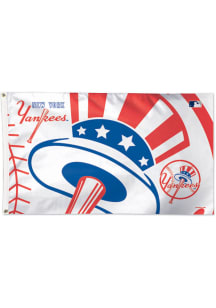 New York Yankees 3x5 Americana Silk Screen Grommet Flag - Blue