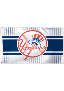 New York Yankees 3x5 Striped Silk Screen Grommet Flag - Blue
