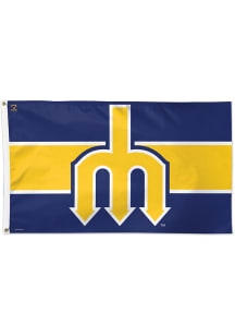 Seattle Mariners 3x5 Striped Silk Screen Grommet Flag - Navy Blue