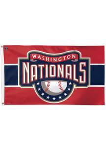 Washington Nationals 3x5 Logo Silk Screen Grommet Flag - Red