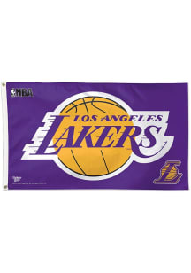 Los Angeles Lakers 3x5 Silk Screen Grommet Flag - Gold