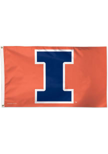 Illinois Fighting Illini 3 x 5 in Silk Screen Grommet Flag - Orange