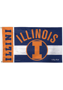 Illinois Fighting Illini 3x5 Vault Silk Screen Grommet Flag - Orange