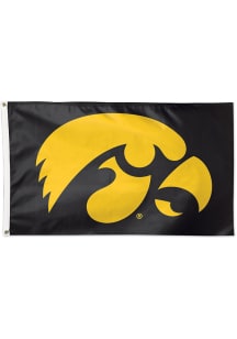 Iowa Hawkeyes 3 x 5 Silk Screen Grommet Flag - Black