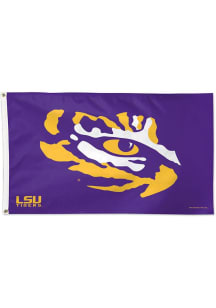 LSU Tigers 3x5 Tiger Eye Silk Screen Grommet Flag - Purple