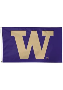 Washington Huskies 3x5 Design Silk Screen Grommet Flag - Purple