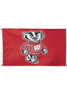 Wisconsin Badgers 3x5 Mascot Silk Screen Grommet Flag - Cardinal