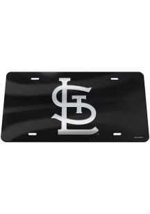 St Louis Cardinals Black Silver Logo Black Background Car Accessory License Plate