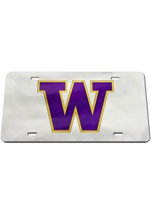 Washington Huskies Silver Logo Car Accessory License Plate