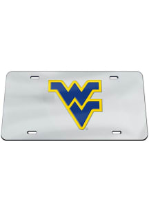 West Virginia Mountaineers Silver Classic Acrylic Team Logo Silver Car Accessory License Plate