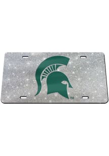 Michigan State Spartans Silver Glitter Spartan Car Accessory License Plate