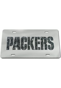 Green Bay Packers Silver Glitter Car Accessory License Plate