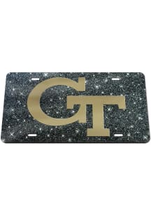 GA Tech Yellow Jackets Black Glitter Car Accessory License Plate