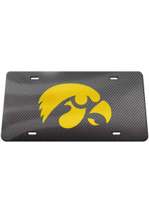 Iowa Hawkeyes Grey Carbon Car Accessory License Plate
