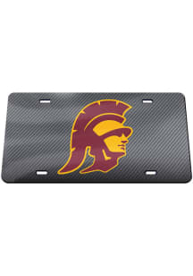 USC Trojans Grey Carbon Car Accessory License Plate