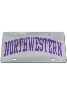 Northwestern Wildcats Silver Inlaid Car Accessory License Plate
