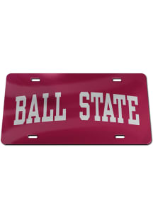 Ball State Cardinals Red Inlaid Car Accessory License Plate