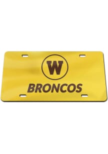 Western Michigan Broncos Yellow Team Color Acrylic Car Accessory License Plate