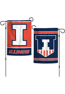 Illinois Fighting Illini Logo Stripe Garden Flag - Orange