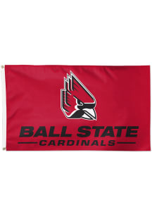 Ball State Cardinals 3x5 ft Deluxe Silk Screen Grommet Flag - Red