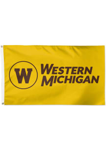 Western Michigan Broncos 3x5 Foot Silk Screen Grommet Flag - Brown