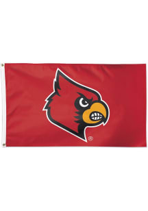 Louisville Cardinals Basic Logo Silk Screen Grommet Flag - Red
