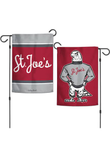 Saint Josephs Hawks Vault 2 Sided Garden Flag - Red