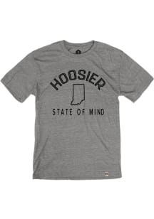 Rally Indiana Grey Hoosier State of Mind Style Short Sleeve Fashion T Shirt