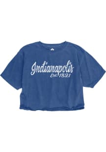 Rally Indianapolis Womens Blue Roller Rink Short Sleeve T-Shirt