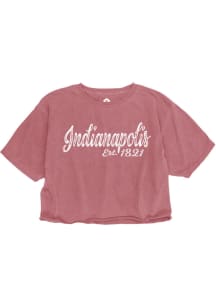 Rally Indianapolis Womens Pink Roller Rink Short Sleeve T-Shirt