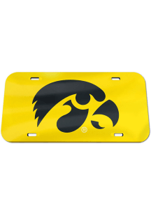 Iowa Hawkeyes Black Yellow Acrylic Car Accessory License Plate