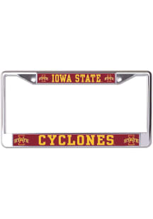 Iowa State Cyclones Metallic Printed Style License Plate Frame - Red