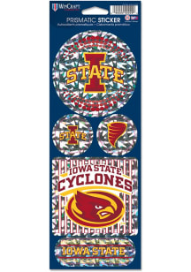 Iowa State Cyclones Prismatic Stickers - Red
