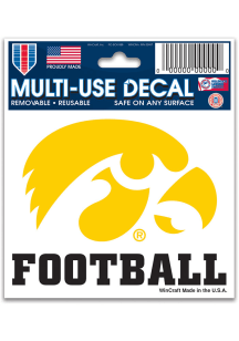 Iowa Hawkeyes 3x4 Football Ultra Auto Decal - Gold