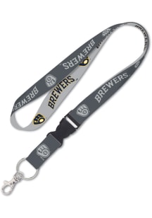 Milwaukee Brewers Charcoal Lanyard - Navy Blue