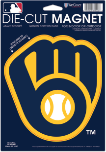 Milwaukee Brewers 6.25x9 Die cut Car Magnet - Navy Blue