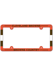 Cleveland Browns Plastic Full Color License Plate Frame - Orange