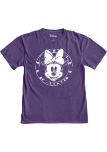 K-State Wildcats Womens Purple Sketch Minnie Short Sleeve T-Shirt