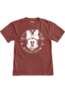 Texas Tech Red Raiders Womens Red Sketch Minnie Short Sleeve T-Shirt