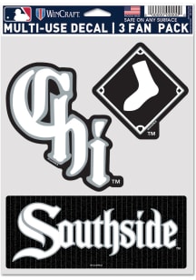 Chicago White Sox City Connect 3 Pack Auto Decal - Black