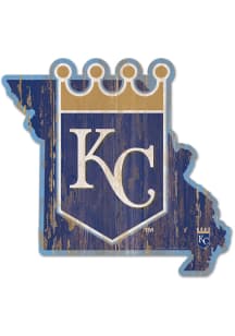 Kansas City Royals state shape Sign - Blue
