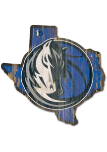 Dallas Mavericks state shape Sign - Blue