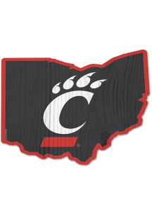 Cincinnati Bearcats state shape Sign - Red