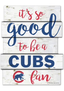 Chicago Cubs birch Sign - Blue